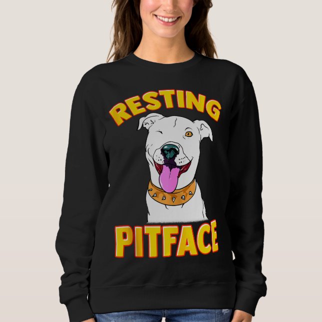 Funny Dog Pitbull ruhende Pit Face for Men Women Sweatshirt (Vorderseite)