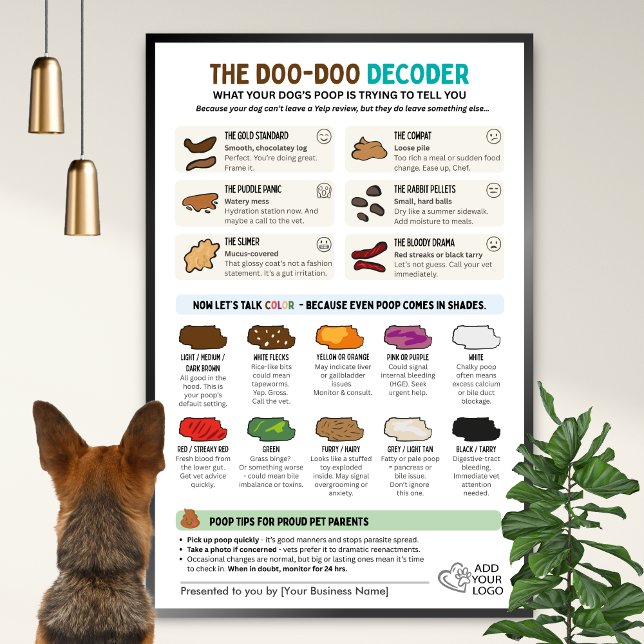 Funny Dog Poop Wall Chart for Pet Professionals Poster (Von Creator hochgeladen)