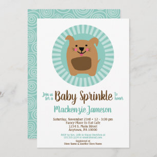 Funny Dog Puppy Baby Sprinkle Einladung neutral