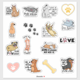 Funny Dog Quotes Stickers Aufkleber