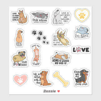 Funny Dog Quotes Stickers Aufkleber