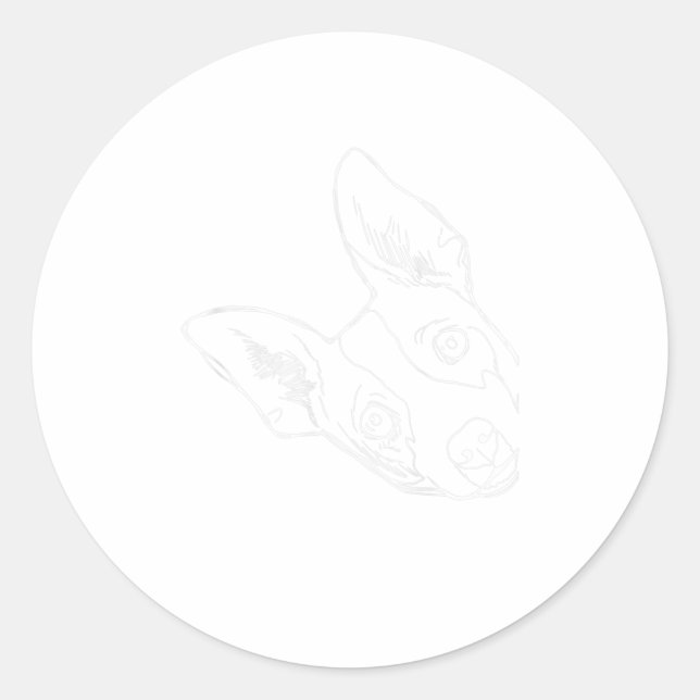 Funny Dog Rat Terrier Runder Aufkleber (Vorderseite)