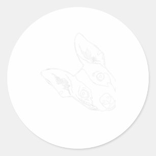 Funny Dog Rat Terrier Runder Aufkleber