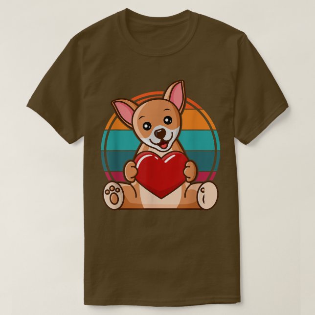 Funny Dog Retro I Heart DogCute Chihuahua Dog T-Shirt (Design vorne)
