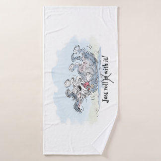 Funny Dog Rolling Cartoon Badehandtuch