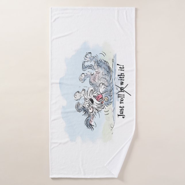 Funny Dog Rolling Cartoon Badehandtuch (Badehandtuch)