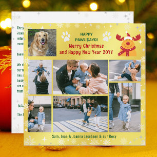 Funny Dog Rudolph Happy Pawlidays Golden 7 Fotos Feiertagskarte