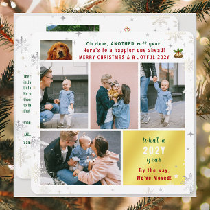 Funny Dog Ruff Jahr Wir haben neue Zuhause 6 Fotos Feiertagskarte