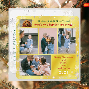 Funny Dog Ruff Year Peace Liebe Joan Golden 5 Foto Feiertagskarte