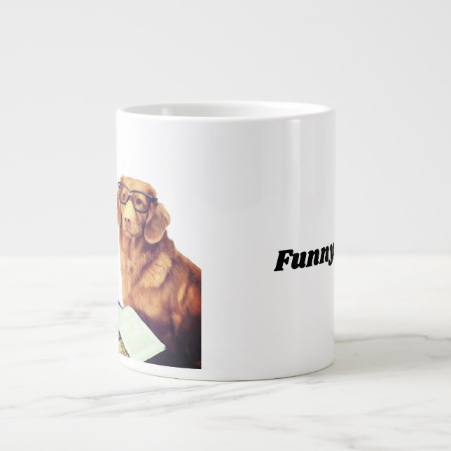 Funny dog saß vor dem Magazin Jumbo-Tasse (Vorderseite)