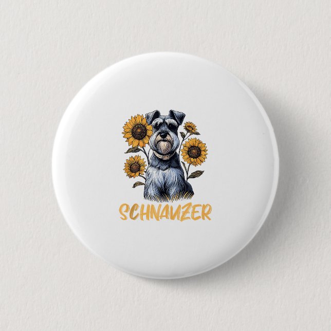 Funny Dog Schnauzer Button (Vorderseite)