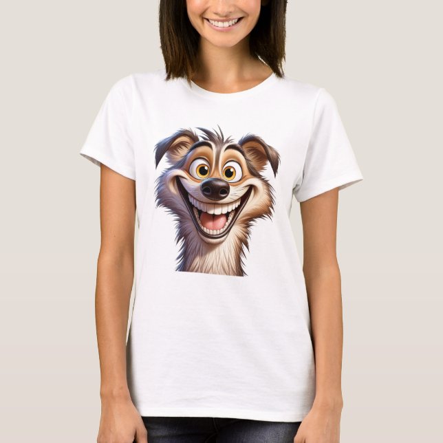 Funny Dog Selfie T-Shirt (Vorderseite)