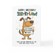 Funny Dog Son-in-Law Card - Sniff Test Spaß