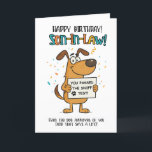 Funny Dog Son-in-Law Card - Sniff Test Spaß Dankeskarte<br><div class="desc">Feiern Sie Ihren Schwiegersohn mit einer kühnen Dosis Hausschuhe! Diese lustige Grußkarte enthält einen lächelnden Cartoon-Hund mit einem Schild, auf dem steht: "Du hast den Sniff-Test bestanden." Perfekt zum Geburtstag oder einfach nur, um sich mit ihm zu vermischen, ist es eine freche und leichtsinnige Art zu sagen: "Willkommen in der...</div>