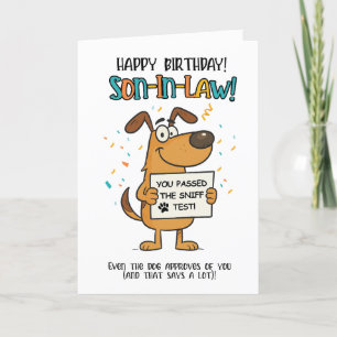 Funny Dog Son-in-Law Card - Sniff Test Spaß Dankeskarte