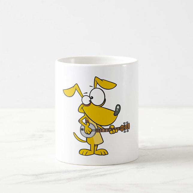 Funny Dog spielt Banjo Music Kaffeetasse (Von Creator hochgeladen)