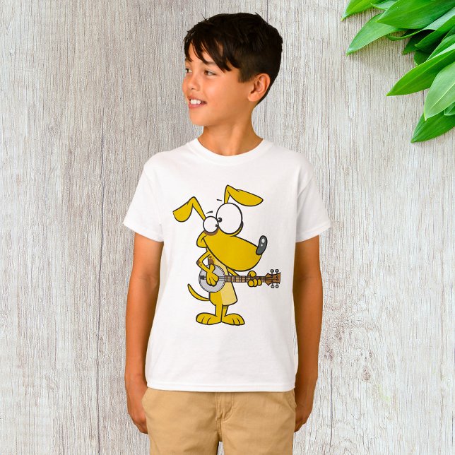 Funny Dog spielt Banjo Music T-Shirt (Von Creator hochgeladen)