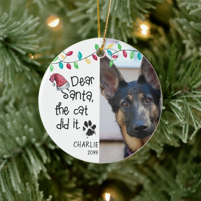 Funny Dog Sprichwort Foto Keramik Ornament (Baum)
