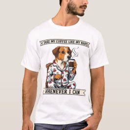 Funny Dog T - Shirt Kaffee & Nickerchen Haustiere 