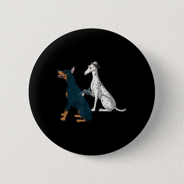 Funny Dog Tattoo Lovers Tattoos Button (Vorderseite)