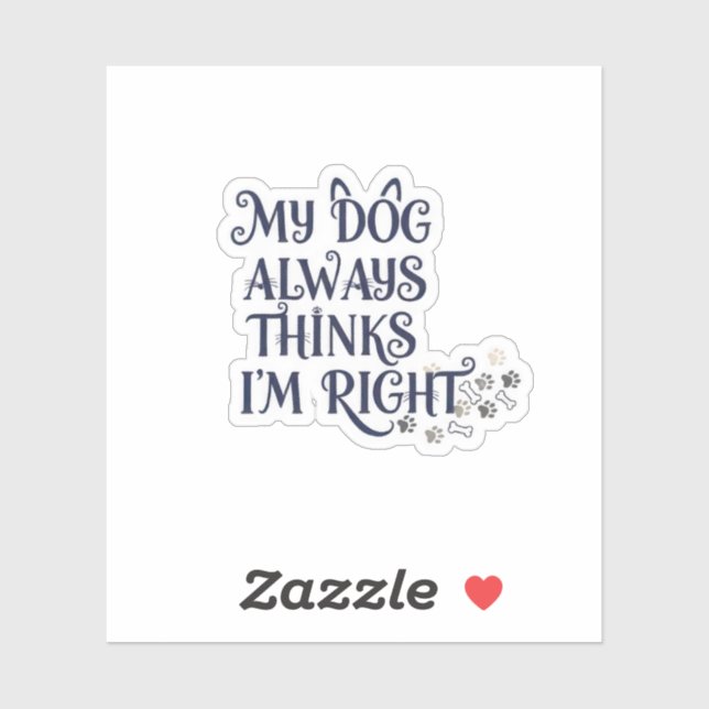 Funny Dog Text Aufkleber (Blatt)