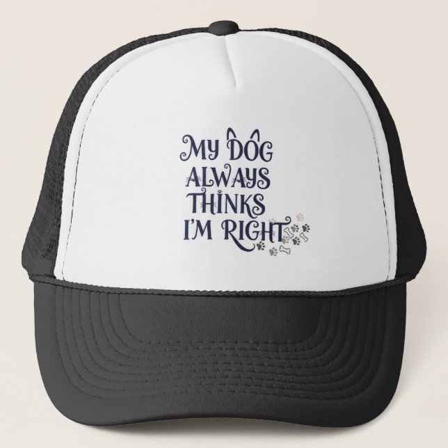 Funny Dog Text Hat Truckerkappe (Vorderseite)