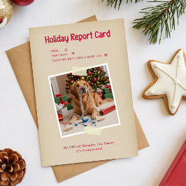 Funny Dog Themed Pet Photo Christmas Feiertagskarte