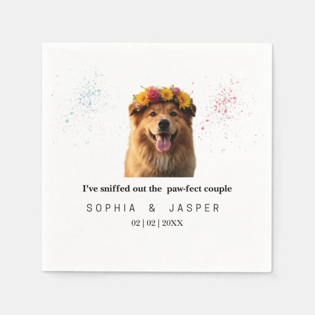 Funny Dog-Themed Wedding Napkins Serviette (Vorderseite)