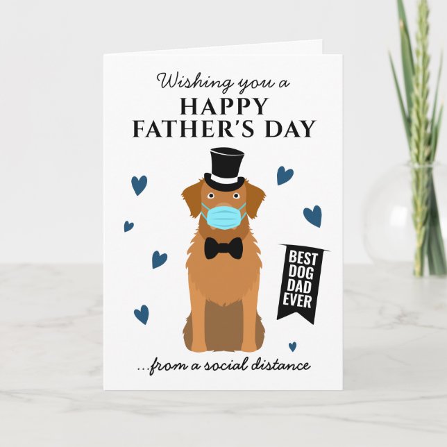 Funny Dog Vater Golden Retriever Happy Vatertag Karte (Vorderseite)