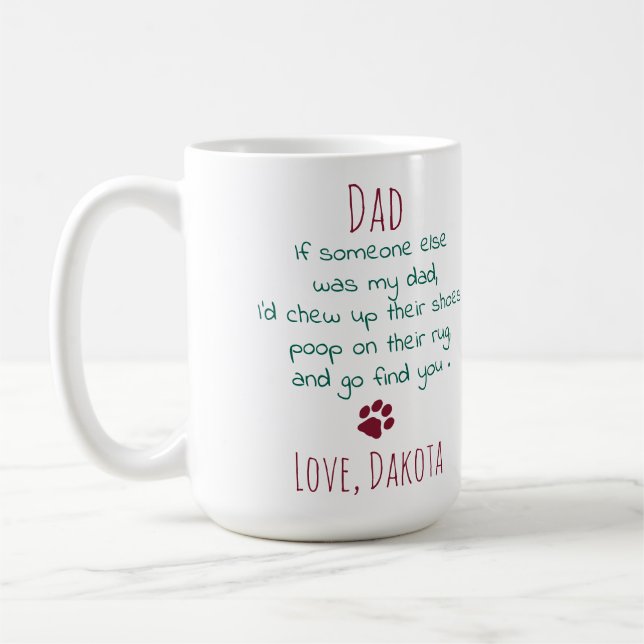 Funny Dog Vater Personalisiert Pet Foto Weihnachte Kaffeetasse (Links)