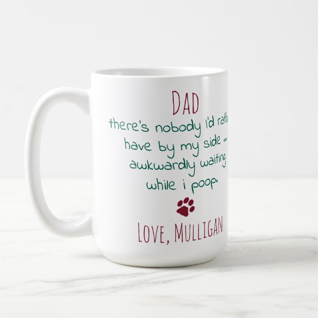 Funny Dog Vater Personalisiert Pet Foto Weihnachte Kaffeetasse (Links)