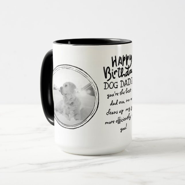 FUNNY DOG VATER Quote FOTO TASSE (Vorderseite Links)