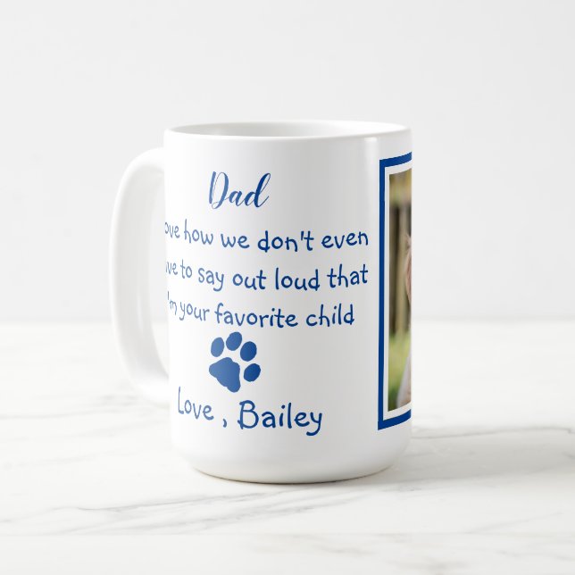 Funny Dog Vater - Vatertag - Dog Foto Joke Kaffeetasse (Vorderseite Links)