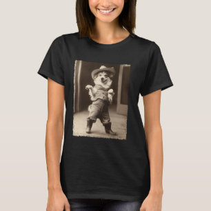 Funny Dog Vintag Corgi Albern Cowboy Meme T-Shirt