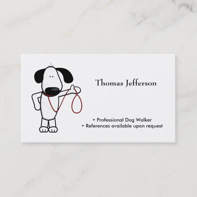 Funny Dog Walker Business Card Treuekarte (Vorderseite)