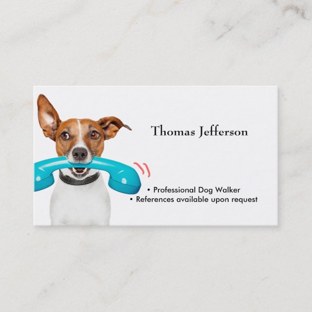Funny Dog Walker Business Card Treuekarte (Vorderseite)