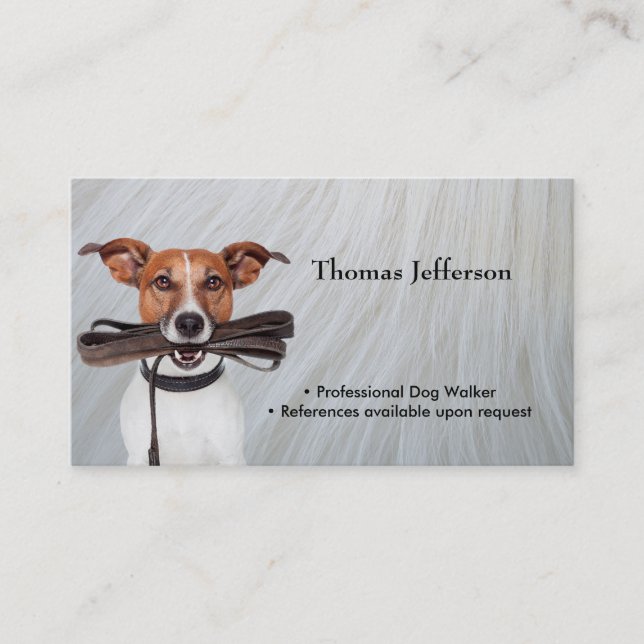 Funny Dog Walker Business Card Treuekarte (Vorderseite)