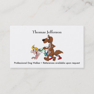 Funny Dog Walker Business Card Treuekarte