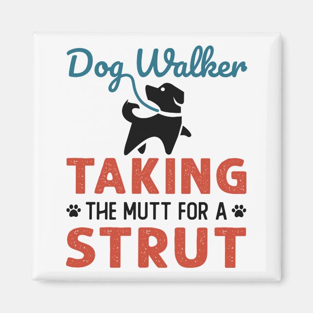 Funny Dog Walker übernimmt den Mutt für einen Stru Magnet (Vorne)