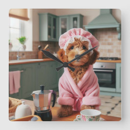 Funny Dog Wall Clock Quadratische Wanduhr