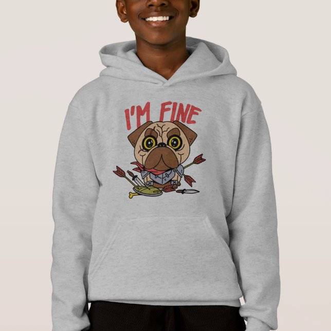 Funny Dog Warrior Hoodie (Vorderseite)
