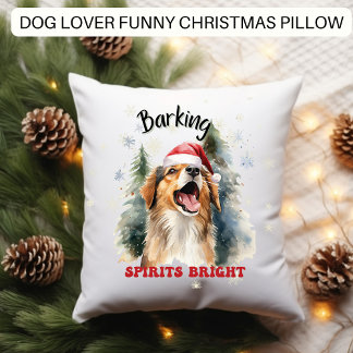 Funny Dog Weihnachts Barking Spirituosen hell Kissen