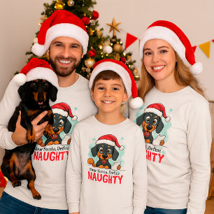 Funny Dog Weihnachtsfamilie Santa Definition naugh T-Shirt