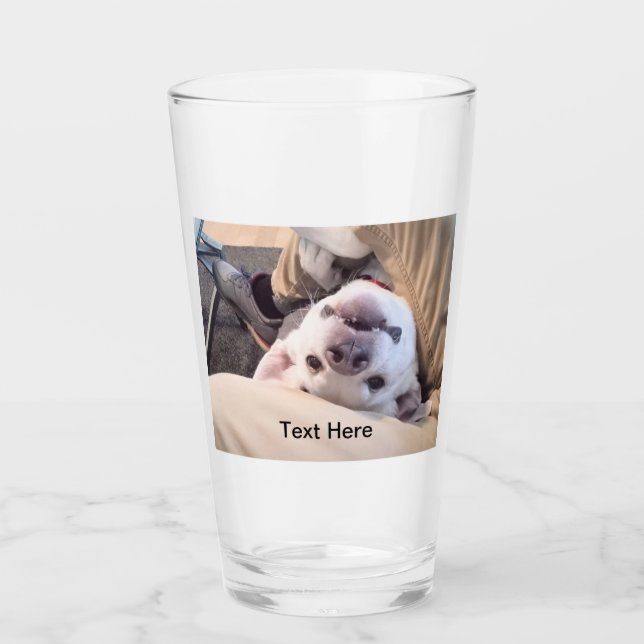 Funny Dog wird nicht an Comic-Foto-Glass getrübt w Glas (Vorderseite)