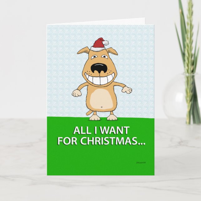 Funny Dog Wish List Weihnachten (Vorderseite)