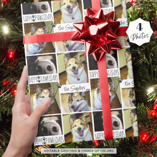 Funny Dog YAPPY PAWLIDAYS 4 Foto Personalisiert Geschenkpapier