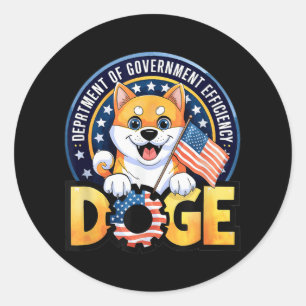 Funny Doge Crypto Meme Department of Government Ef Runder Aufkleber