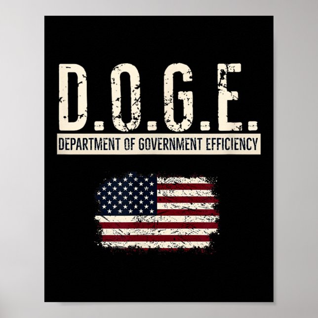 Funny Doge Department of Government Efficiency Poster (Vorne)