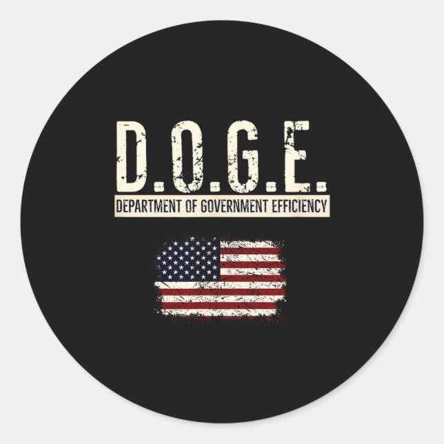 Funny Doge Department Of Government Efficiency Tee Runder Aufkleber (Vorderseite)