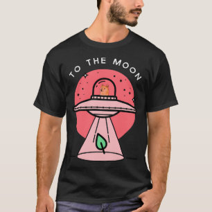 Funny Dogecoin Ufo to the Moon Hodl Doge Alien Abd T-Shirt